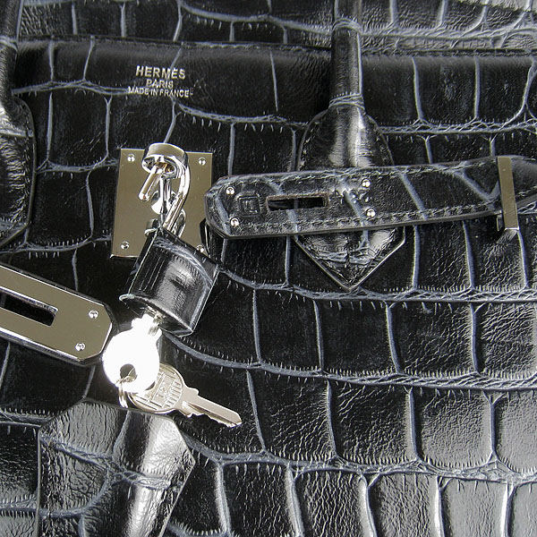 High Quality Fake Hermes Birkin 35CM Togo Veins Leather Bag Black 6089 - Click Image to Close